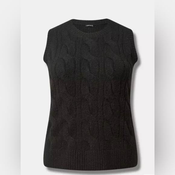 UEC TORRID Vegan Cashmere Black Vest Sweater SZ 1 - Picture 2 of 10